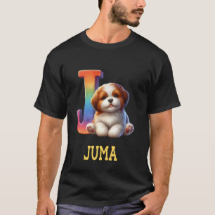 Cute Dogs Letter Juma Name Rainbow Dog T-Shirt