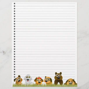 Cute Dogs  Lined Letterhead