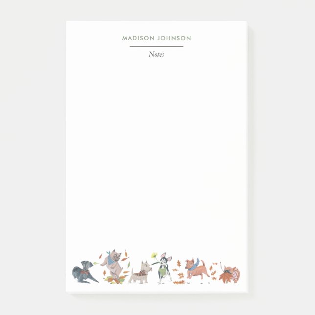 Cute dogs monogram post-it notes (Front)