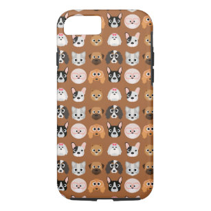 Cute Dogs on Brown iPhone 8/7 Case