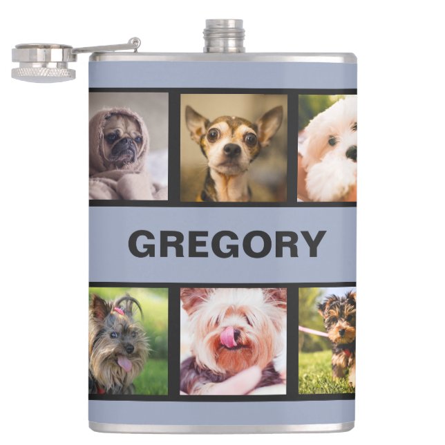 Cute Dogs OR YOUR PHOTOS custom  flask (Opened)