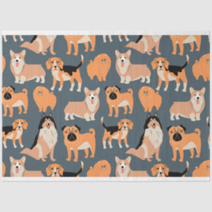 Cute Dogs Pattern #02 Tissue Paper