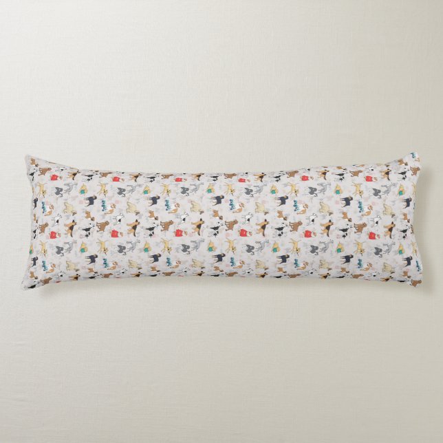 Cute Dogs Pattern Design White Body Cushion (Front)