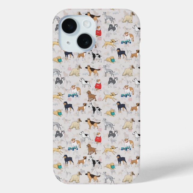 Cute Dogs Pattern Design White Case-Mate iPhone Case (Back)