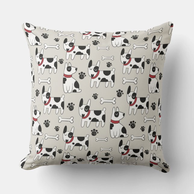 Cute Dogs Pattern throw pillows (Front)