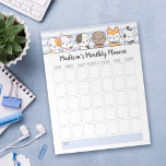 Cute Dogs Personalised Notepad<br><div class="desc">Easily personalise this monthly planner notepad with your custom name and title. The design features a bunch of cute hand-drawn cartoon puppies.</div>