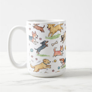 Cute Dogs Playing Everywhere Coffee Mug