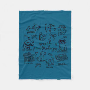 Cute dogs speech pathology language pathologist sl fleece blanket