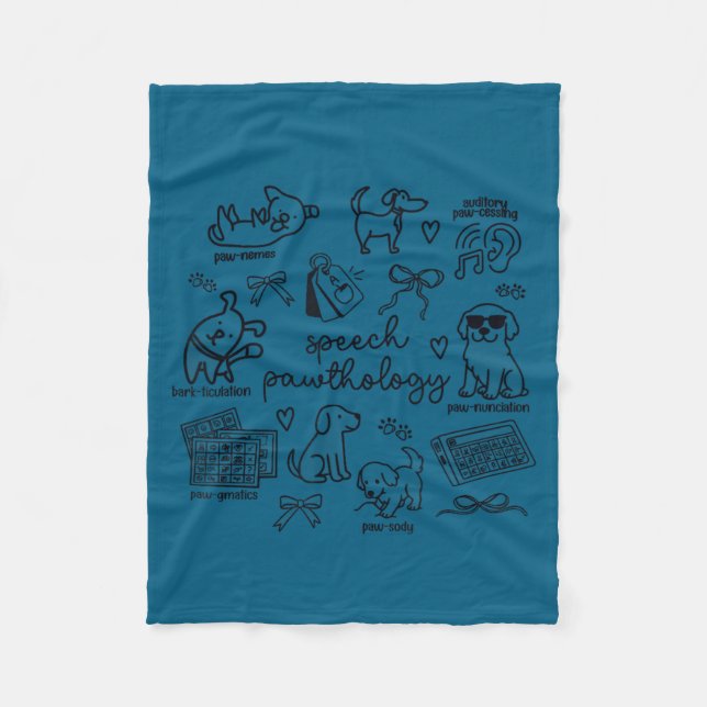Cute dogs speech pathology language pathologist sl fleece blanket (Front)