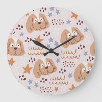 Cute dogs, stars, lines: vintage seamless