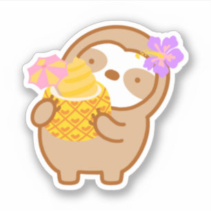 Cute Dole Whip Pineapple Soft Serve Sloth  Sticker