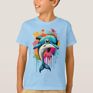 Cute Dolphin - Baby Dolphin Colourful - Dolphin  T-Shirt