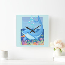 Cute Dolphin Bubbles Sea Life 