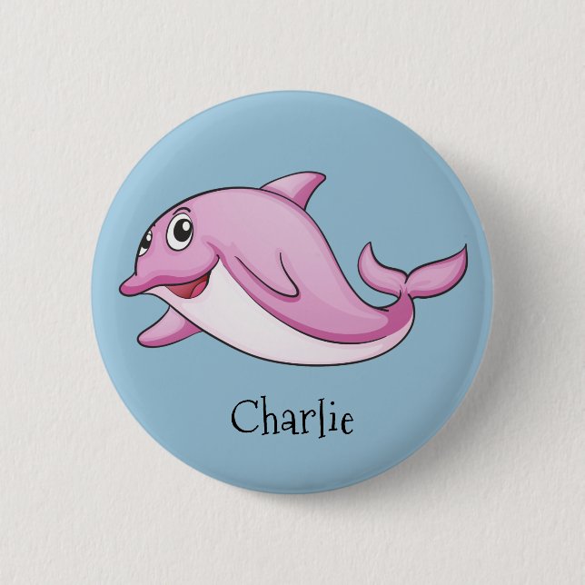 Cute Dolphin custom name buttons (Front)