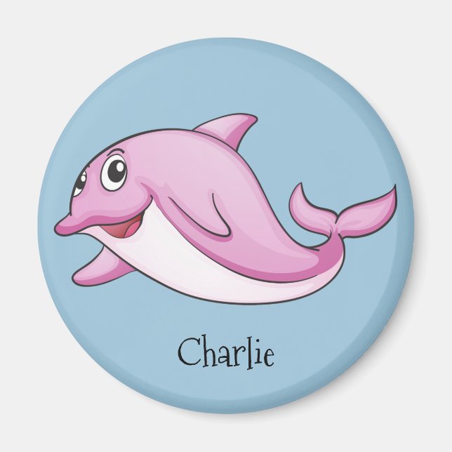 Cute Dolphin custom name magnets (Front)