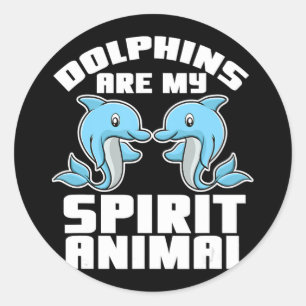 cute dolphin girl dolphin are my spirit animals classic round sticker
