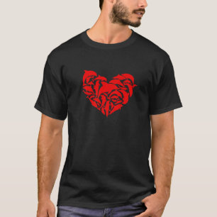 Cute Dolphin Hearts Animals Lover Valentines Day C T-Shirt