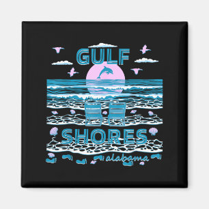 Cute Dolphin Lover Family Gulf Shores Al Family Magnet