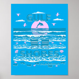 Cute Dolphin Lover Family Gulf Shores Al Family Poster