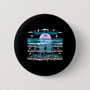 Cute Dolphin Lover Family Topsail Island NC Family 6 Cm Round Badge