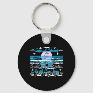 Cute Dolphin Lover Family Topsail Island NC Family Key Ring
