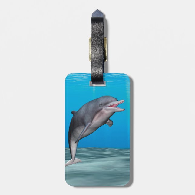 Cute Dolphin Luggage Tag (Back Vertical)