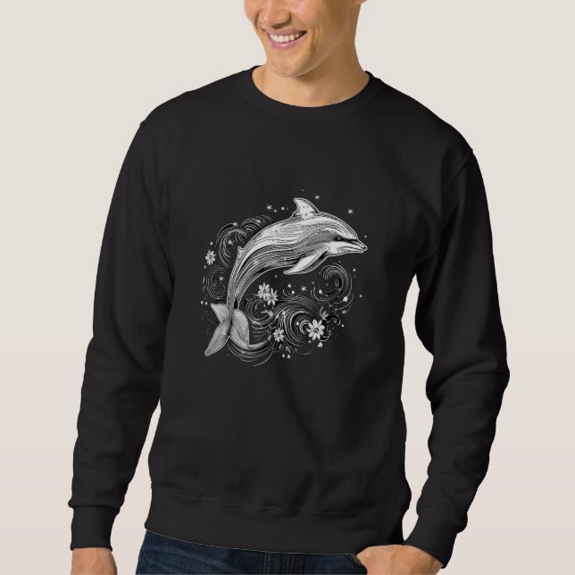 Cute Dolphin Men Women Kids Aquatic Ocean 15 Sweatshirt (Front)