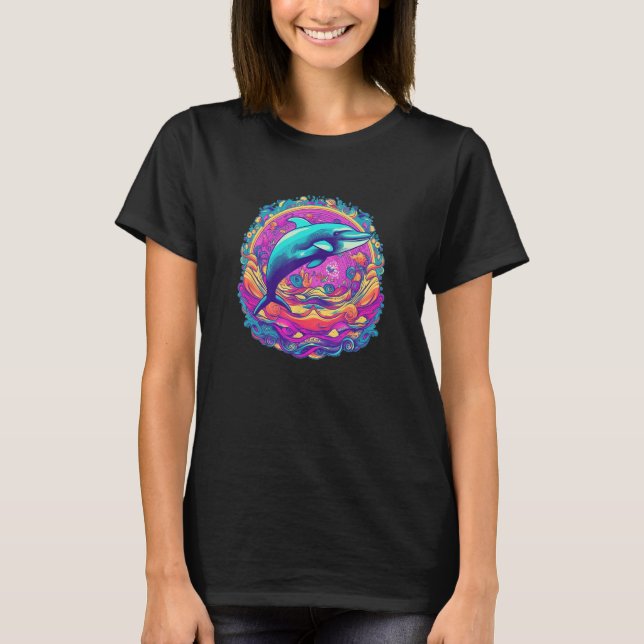 Cute Dolphin Men Women Kids Aquatic Ocean 6 T-Shirt (Front)