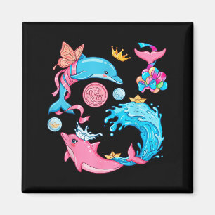 Cute Dolphin Mermaid Kawaii Ocean Sea Animals Magnet