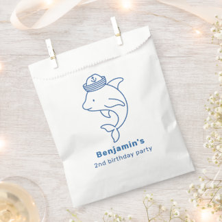 Cute Dolphin, Nautical Birthday Party Personalised Favour Bag