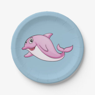 Cute Dolphin paper plates
