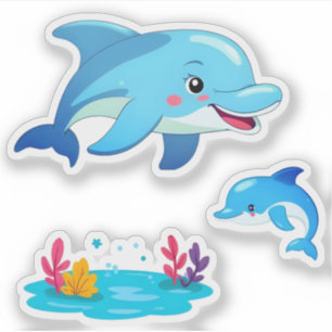 Cute Dolphin Sea Animals Kids