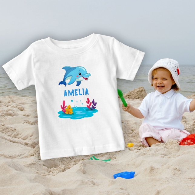 Cute Dolphin Sea Animals Name Baby T-Shirt (Creator Uploaded)