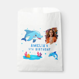 Cute Dolphin Sea Animals Photo Birthday Party Favour Bag