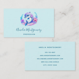 Cute Dolphin Sea Creature Business Card