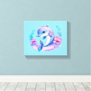 Cute Dolphin Sea Creature Canvas Print