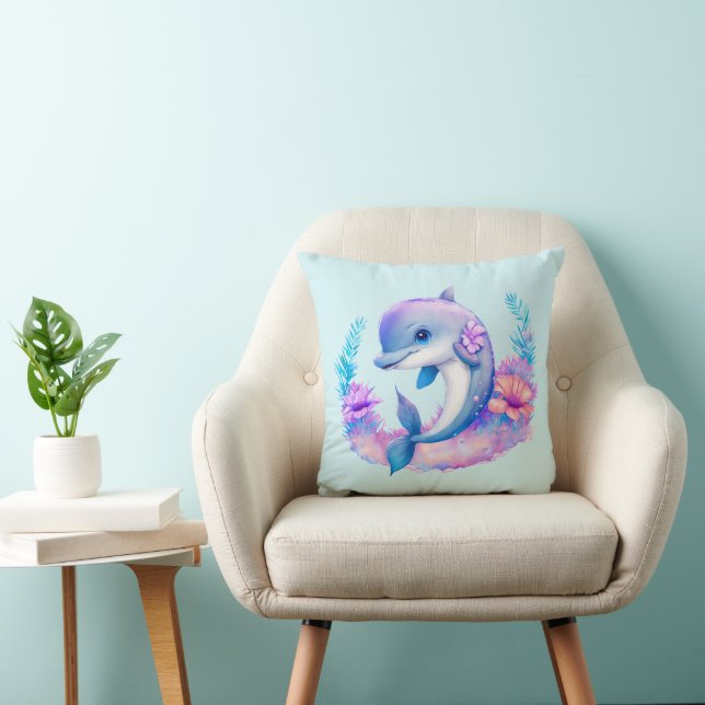 Cute Dolphin Sea Creature Cushion (Chair)