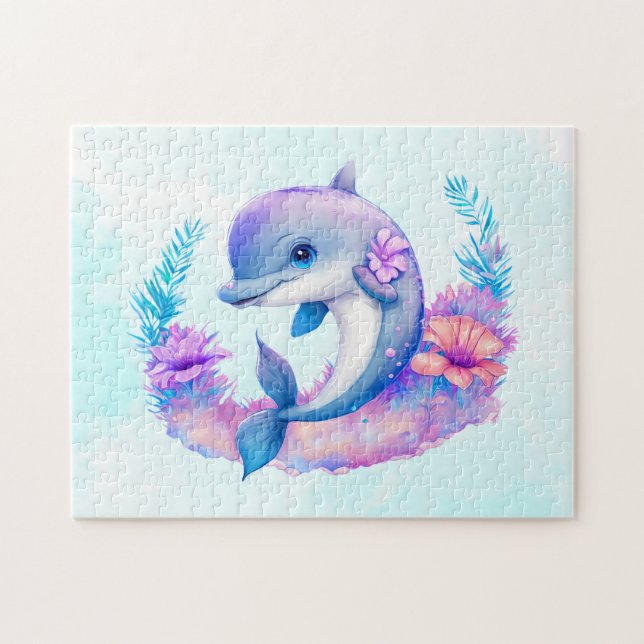 Cute Dolphin Sea Creature Jigsaw Puzzle (Horizontal)