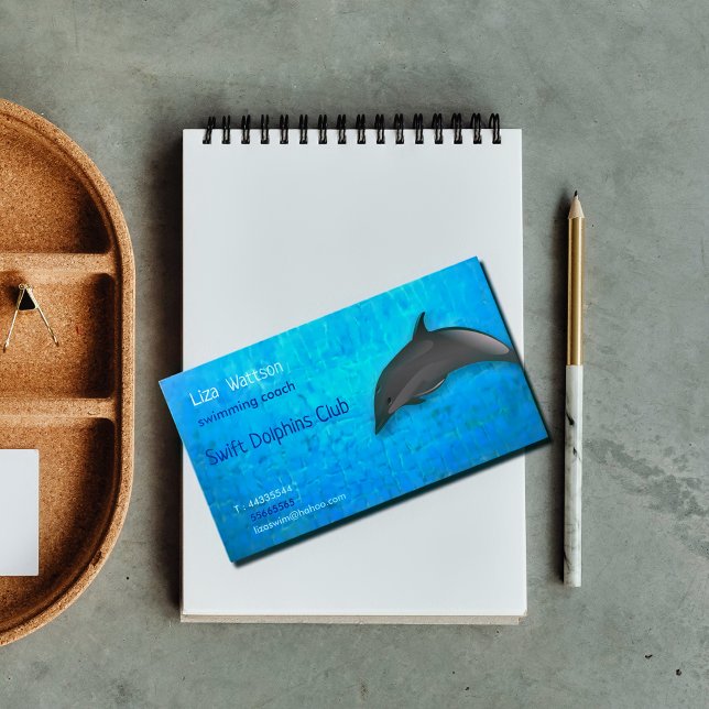 Cute dolphin - swimming coach business card (Creator Uploaded)