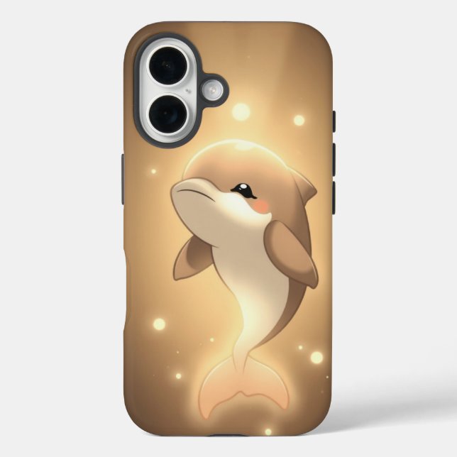 Cute Dolphin Tough iPhone Case - Protective Phone (Back)