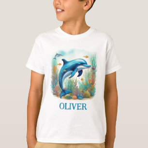 Cute Dolphin Watercolor Personalised T-Shirt