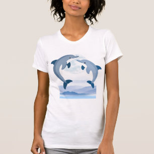Cute Dolphin Watercolor Women's T-Shirt   Ocean Li