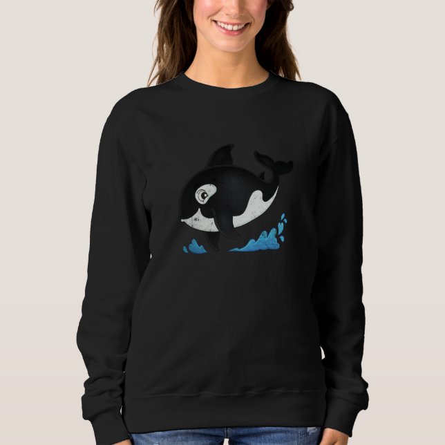 Cute Dolphin Whales Ocean Orca Whale Orcas Boys Gi Sweatshirt (Front)