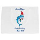 Cute dolphin with Santa hat cartoon
