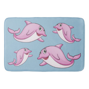 Cute Dolphins bath mats