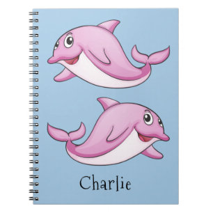 Cute Dolphins custom name notebook