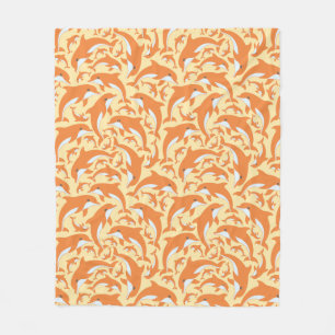 Cute Dolphins Fleece Blanket