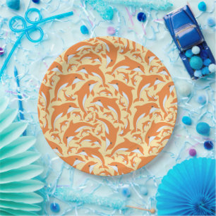 Cute Dolphins Paper Plate