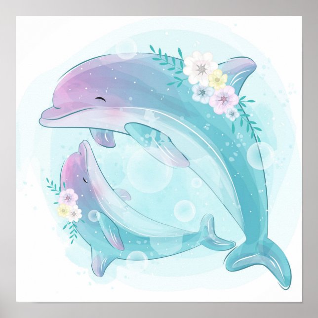Cute Dolphins  Poster (Front)