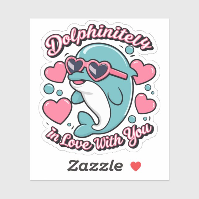 Cute Dolphins Puns Dolphinitely In Love With You (Sheet)